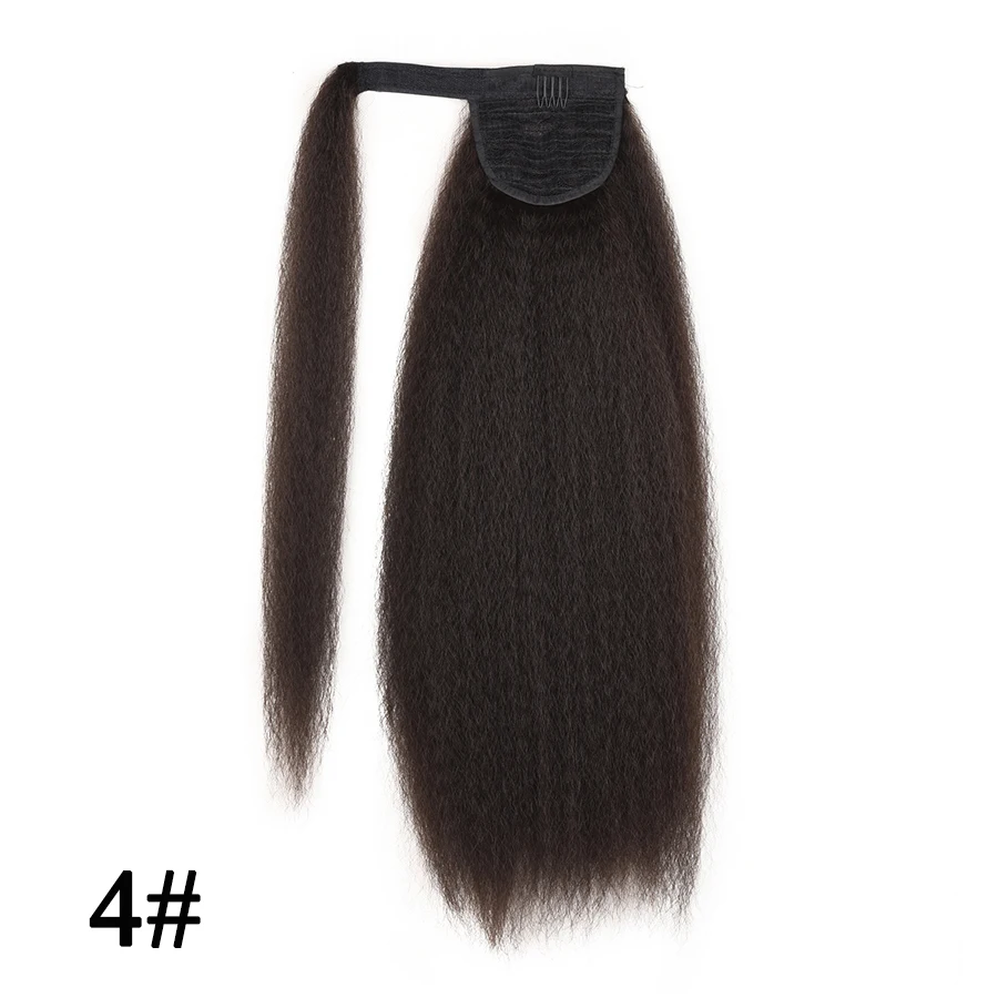 Ombre Cheap Afro Kinky Natural Black Ponytail Wrap Around Hairpiece Heat Resistant Synthetic Ponytail For Black Women