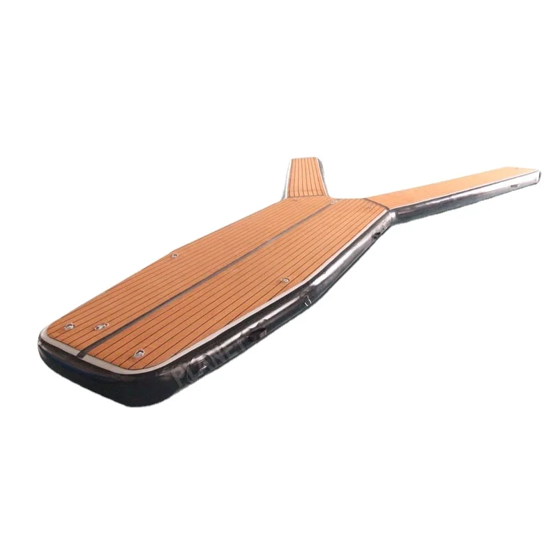 Good Quality Platform Outdoor Inflatable Dry Boat Dock Wooden Teak EVA Island Inflatable Y Boat Dock