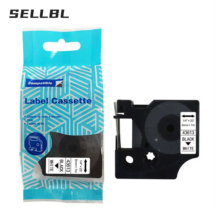 Совместимый Dymo 9 мм * 7 м черный на белом D1 ленточный картридж 40913 S0720680 этикетка для 160 280 420P принтер