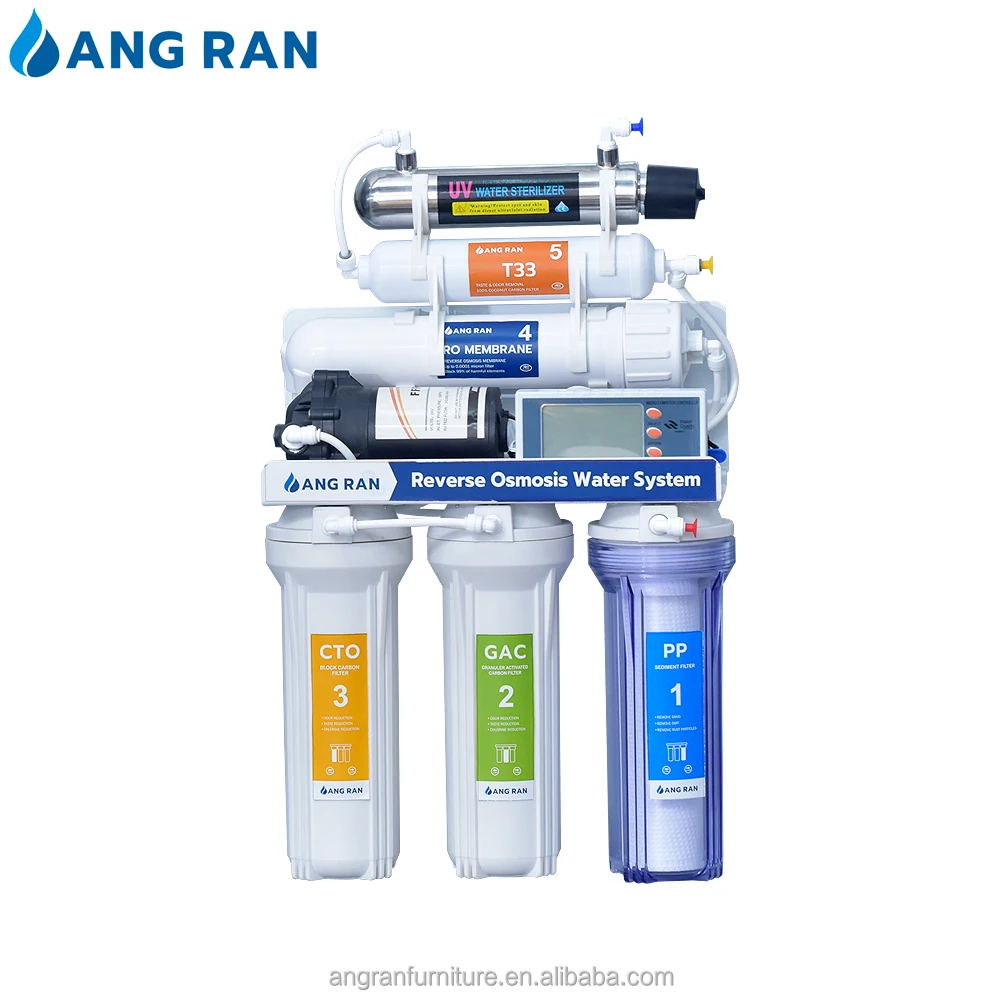 Water Purifier Filter System High Efficiency Drinking Home Manual Pump 6 Stage Reverse Osmosis Water Filter System AR 36 Months