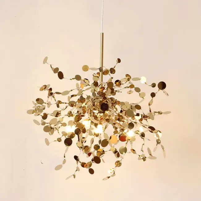  ST-1676 stainless steel gold wedding chandeliers single pendant lamp lights home lighting for dining room living