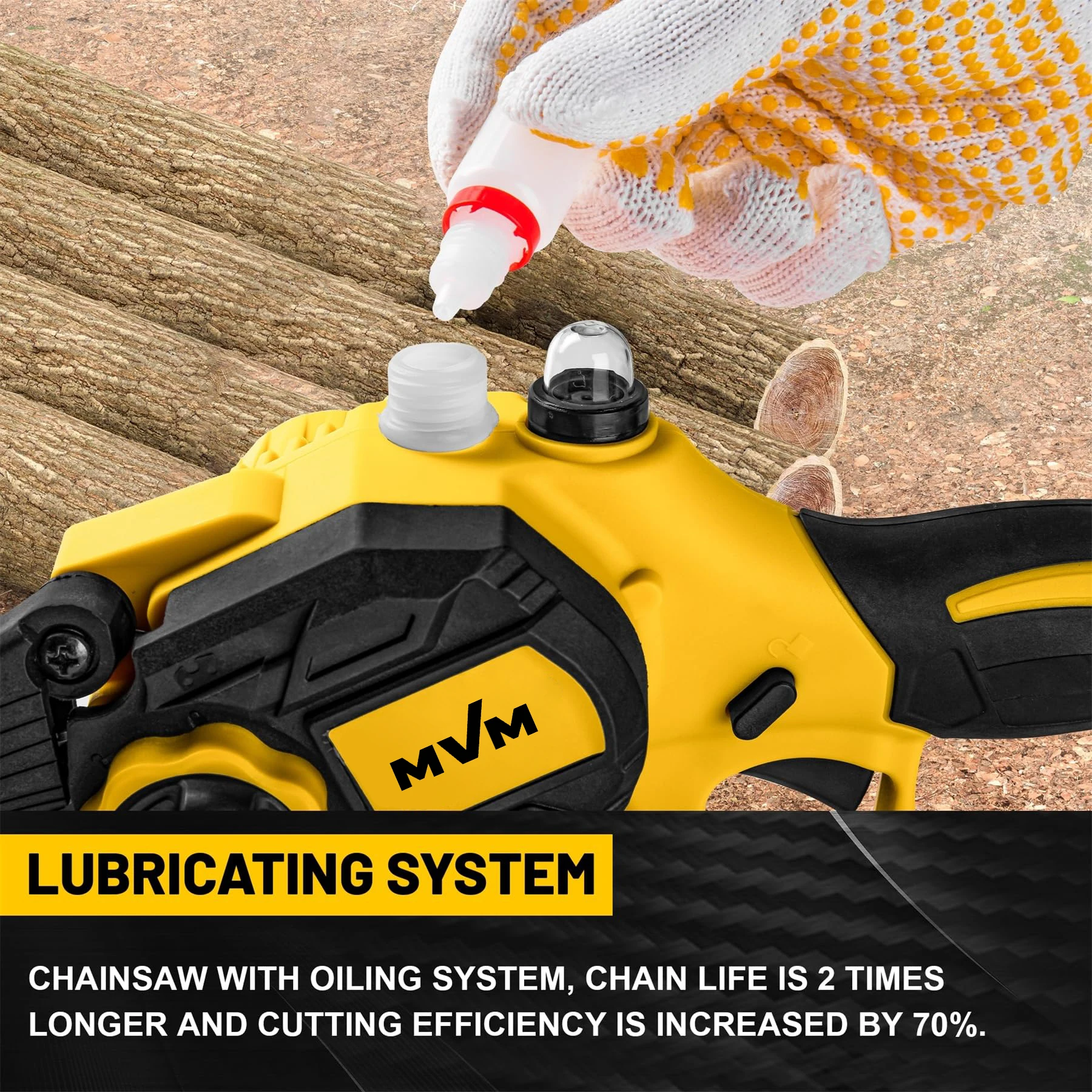 New Arrival China Power machine 6-Inch Cordless Handheld Electric Battery Powered Chainsaw for self-gardening