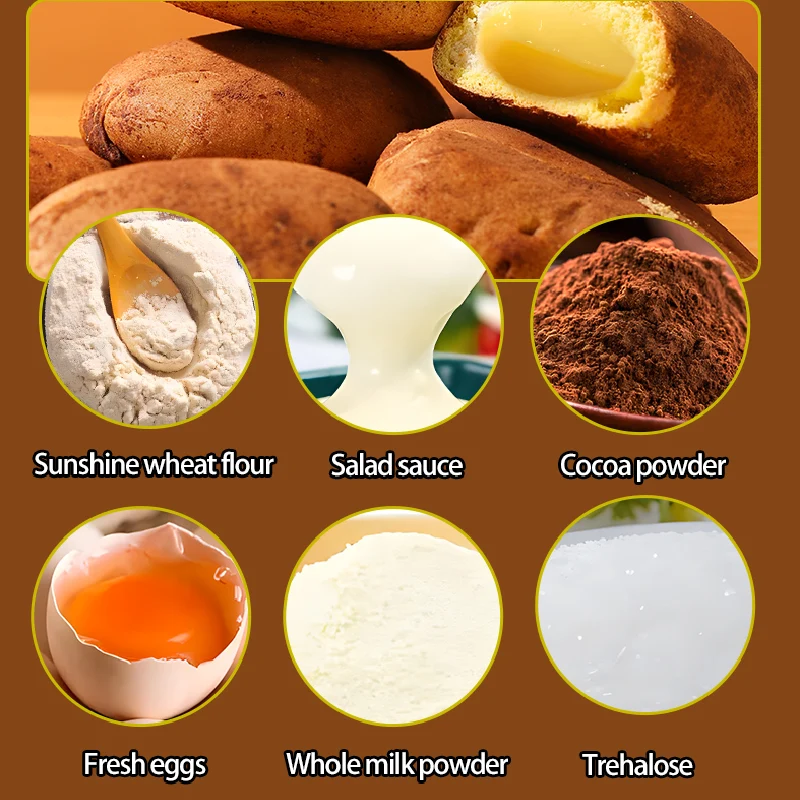 Wholesale Wheat Flour Bread Soft Sweet Tasting Sandwich Potato Shaped Bun Cake Trans Fatty Acid Free Salad Dressing Dim Sum