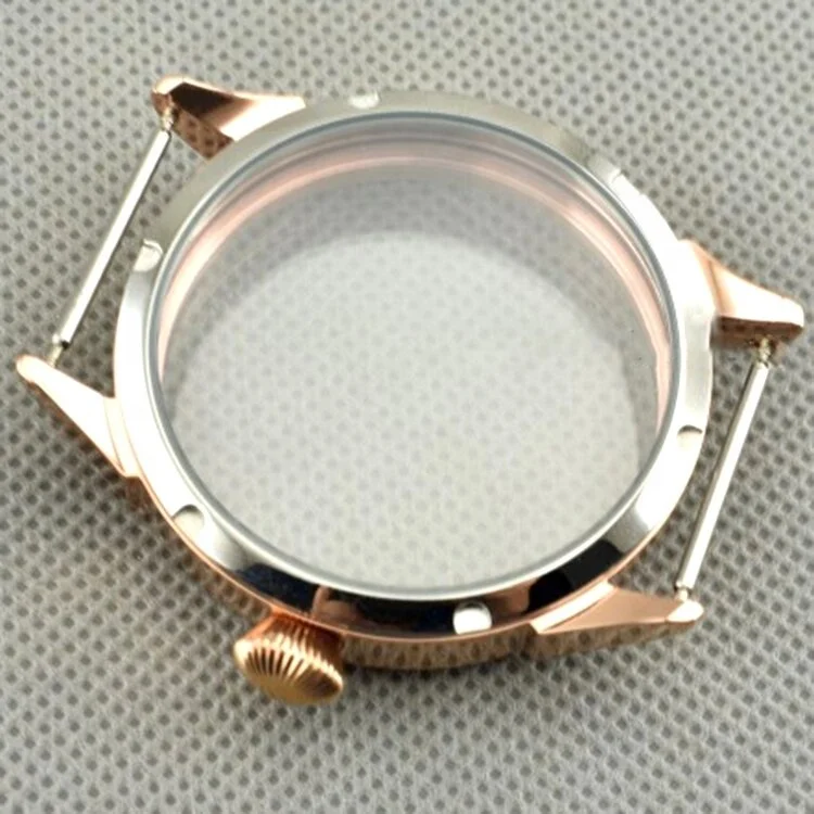 Watch Parts PVD Plating CNC Polished Rose Gold Stainless Steel 316L Watch Case Wholesale