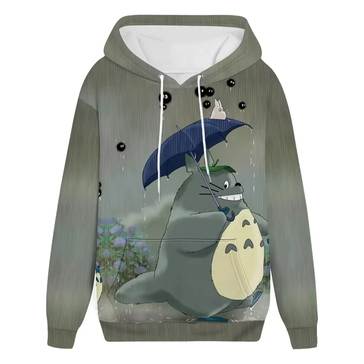 Wholesale My Neighbor Totoro Cosplay For Men Women Kids Black Printing For Men Women Kids Cosplay Costume Anime Hoodie Hooded