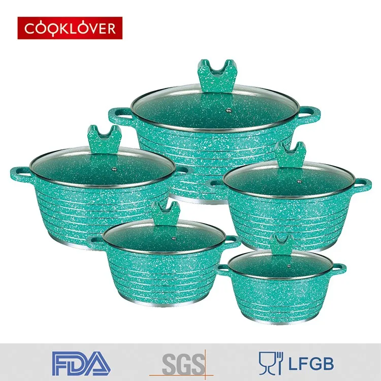 Cooklover Pots And Pans Casseroles Set 10pcs Aluminum Cookware-set Nonstick Cookware Sets With Accessory