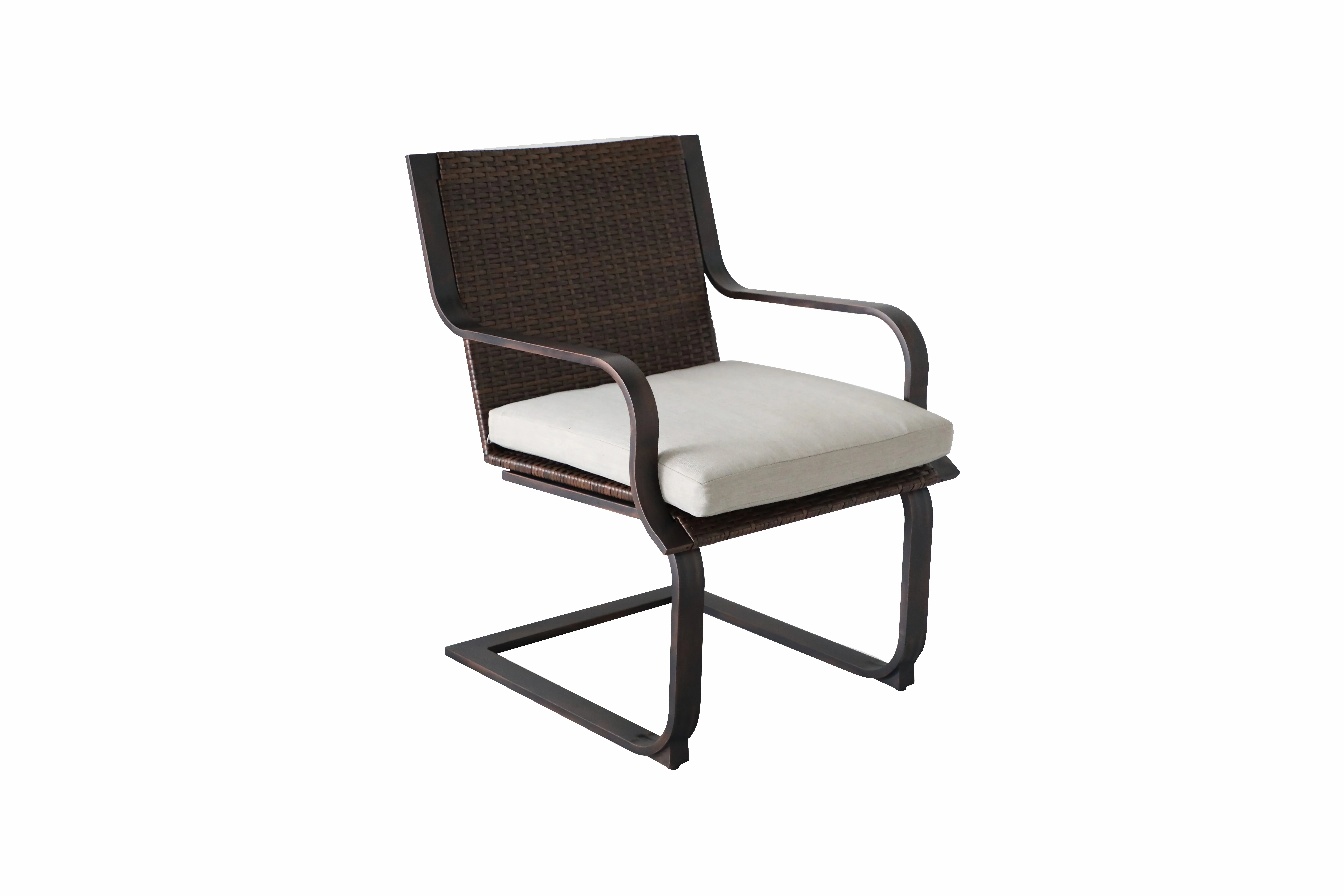 China factory modern design family dinner party garden outdoor dining table and chairs with 6 pcs luxury rattan spring chairs