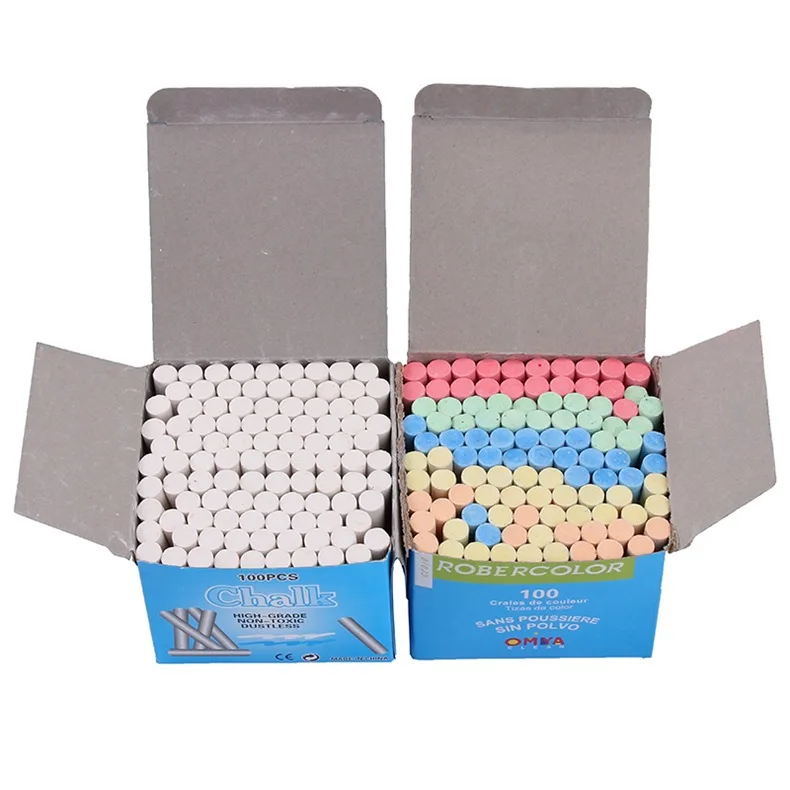 Factory Cheap Wholesale 100 pcs Chalk White And Color School Blackboard Chalk