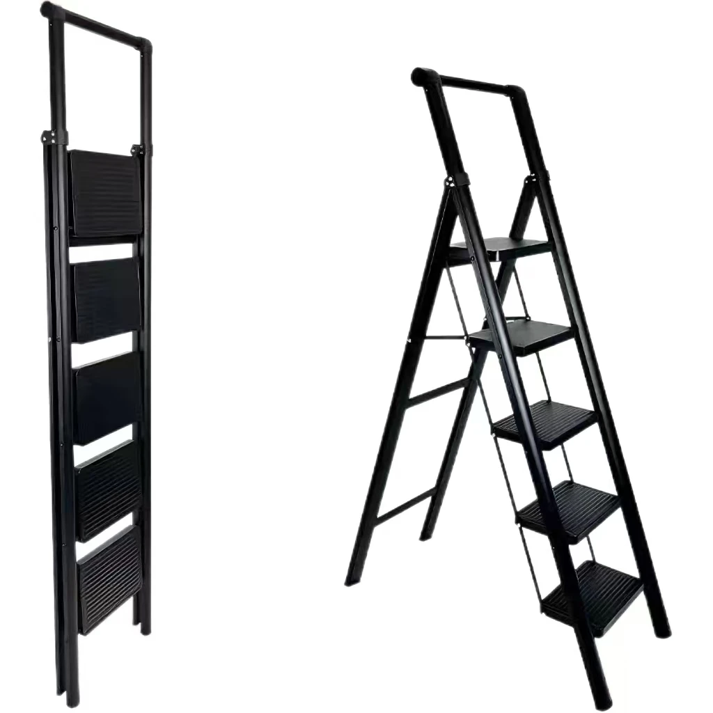aluminium step ladder Foldable ladder  indoor modern steel step ladder three colors with handle