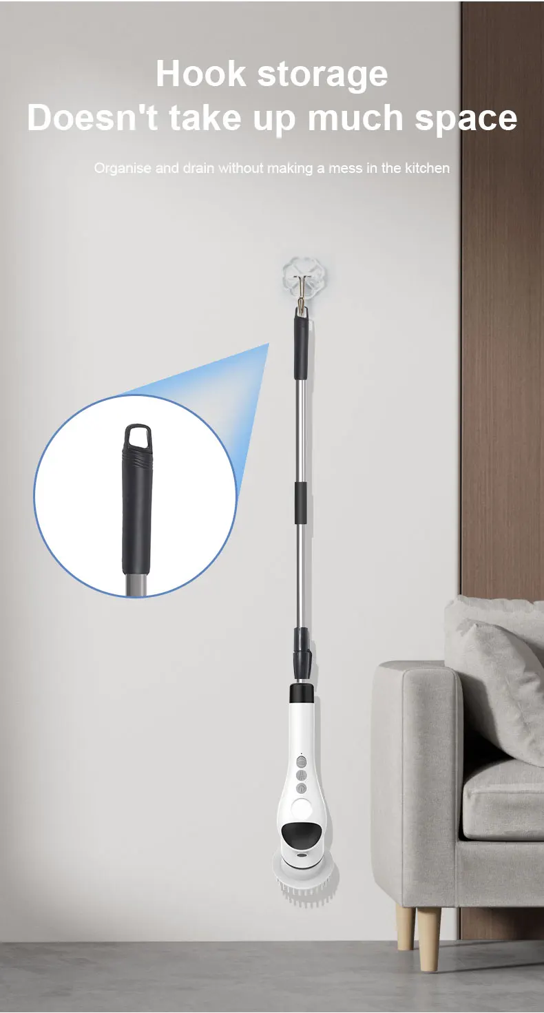 Kitchen Cleaning Tool USB 9 in 1 Cleaner Bathroom Bathtub Clean Brush Spin Scrubber Electric Cleaning Brush to Dishwashing Sink