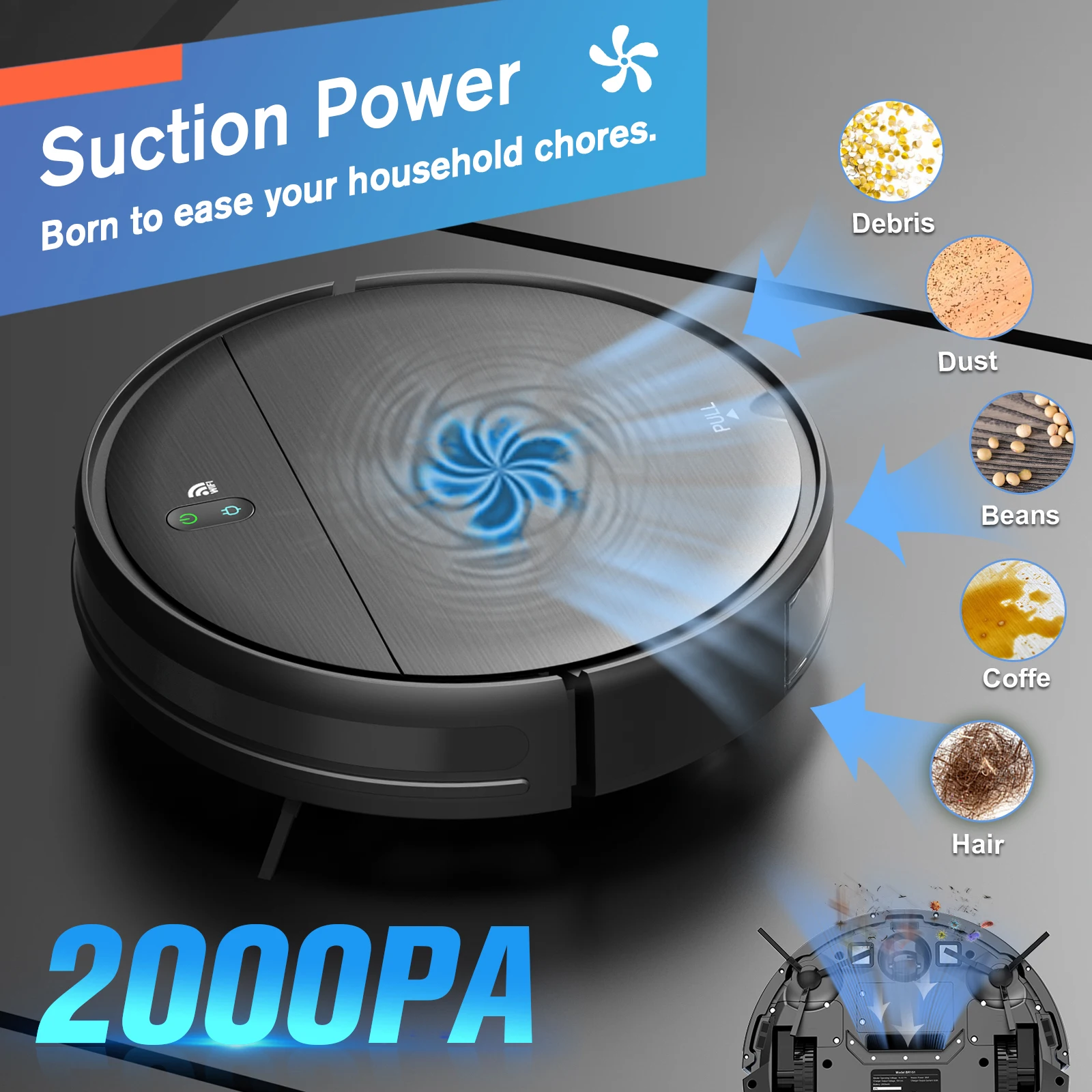 ONSON In Stock Hot Sale Cleaning Robot Aspirateur Robot Vacuums Sweeping Smart Mop wet dry Robot Vacuum Cleaner