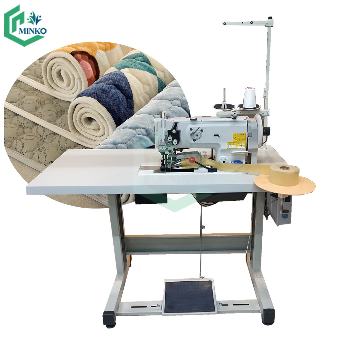 tape edge machine mattress embroidery machine 2 heads curtain hemming machine