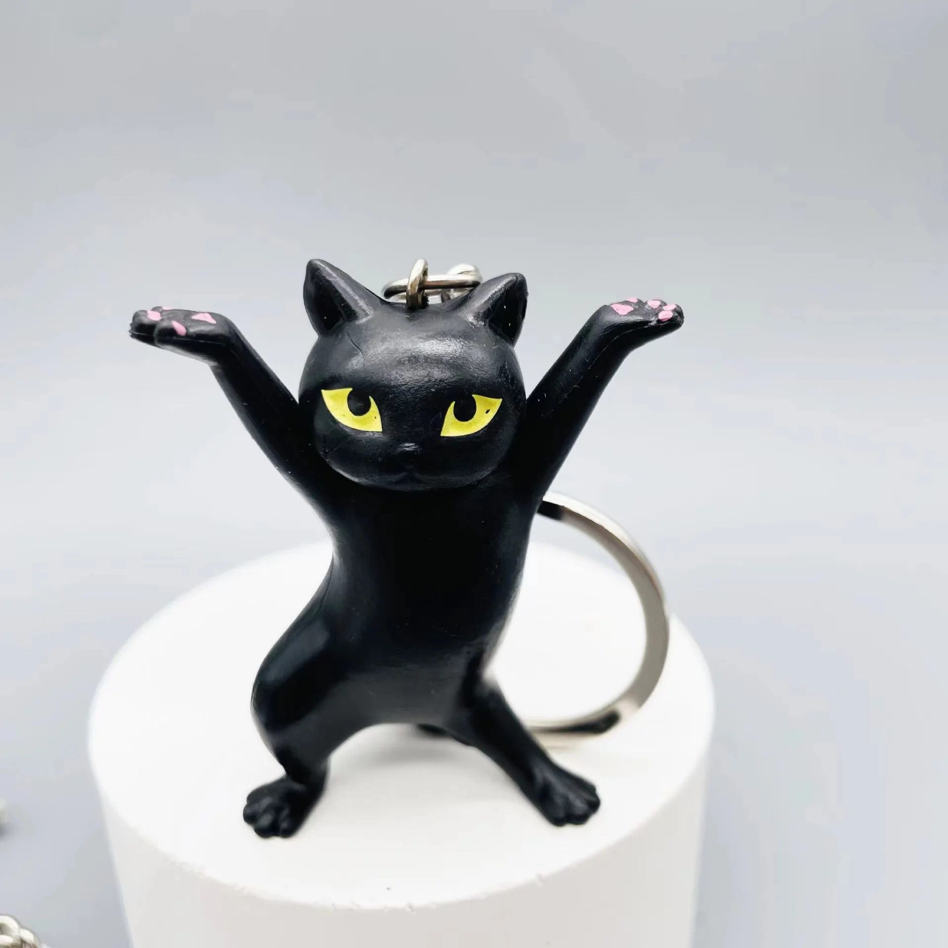 Cartoon character 3d pvc animal keychain small toy soft kids toy marvel silicone rubber purse charm cute cat key chains