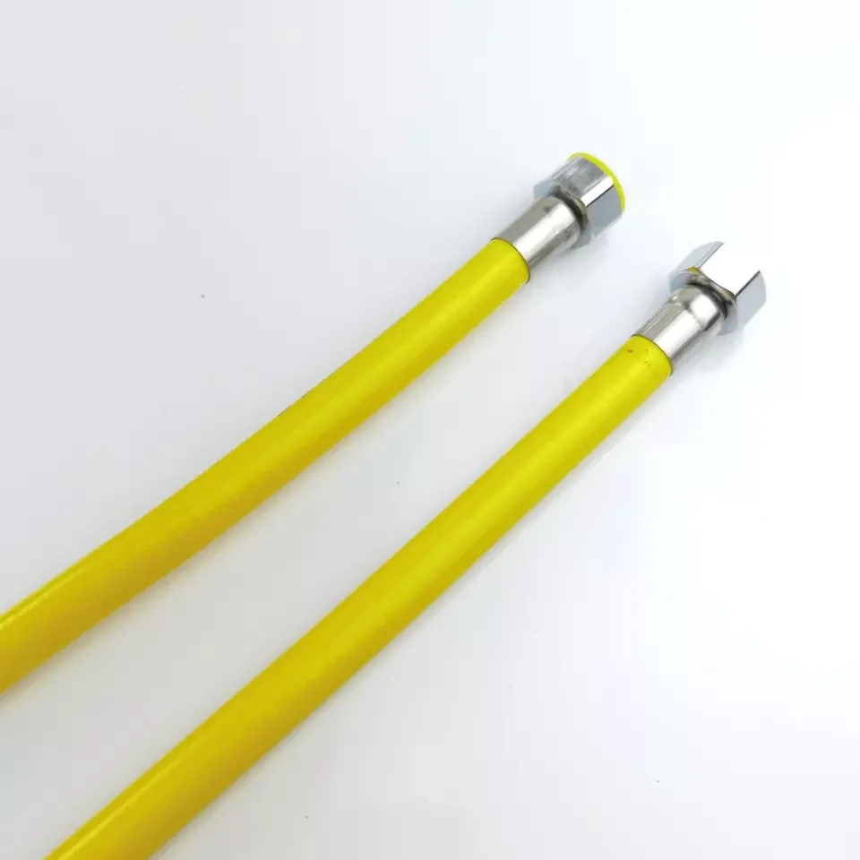 Kitchen Stainless Steel Wires Flexible Braid Double Ended Nut Intake Natural Gas Hose Rubber Pipe Tube for Stove