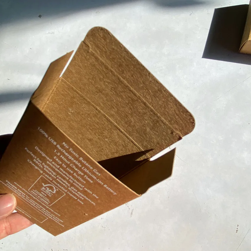 Biodegradable Custom Cardboard Kraft Paper Box For Usb Rechargeable Lighter Packaging