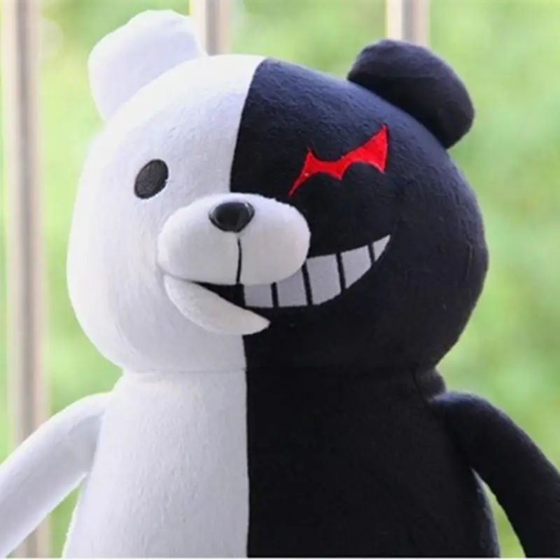 Soft Stuffed Animal Dolls Birthday Gift for Children Black and White Bear Plush Toy