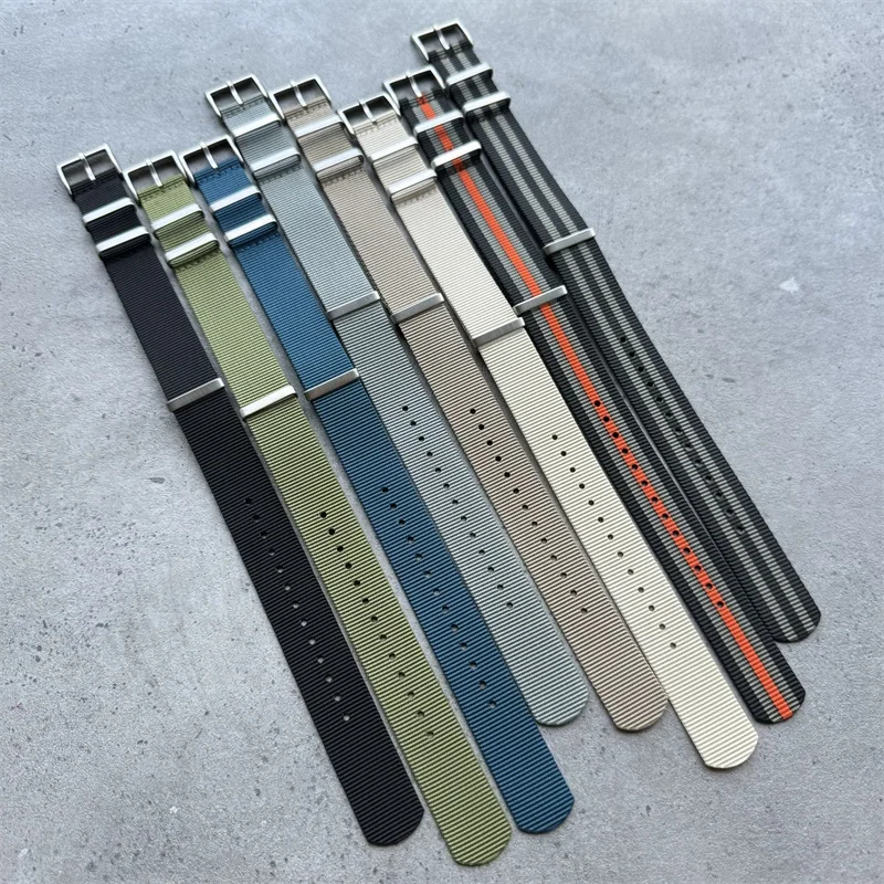 Customized tradition fabric watchband 18mm 20mm 22mm Black Khaki Sports nylon watch strap