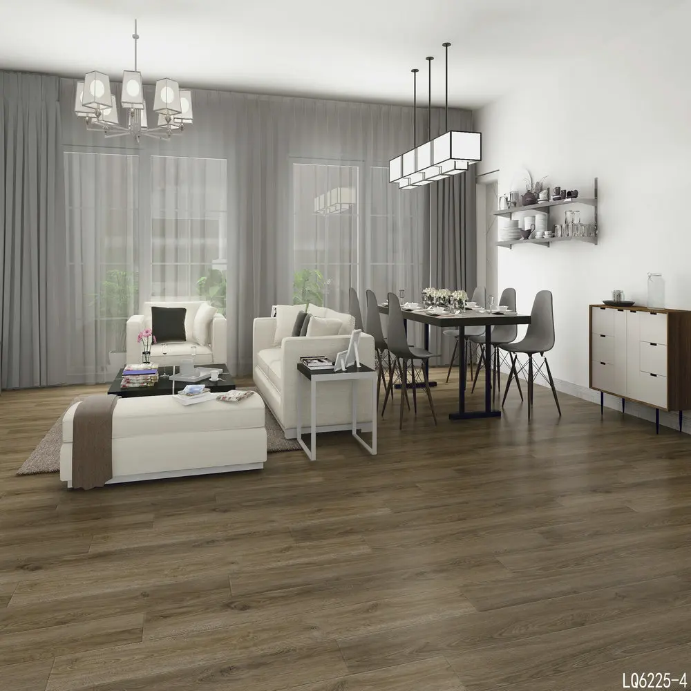 Soundproof Waterproof Click Lock Rigid Core Plastic pvc spc flooring vinyl click floor vinyl piso manufacturer