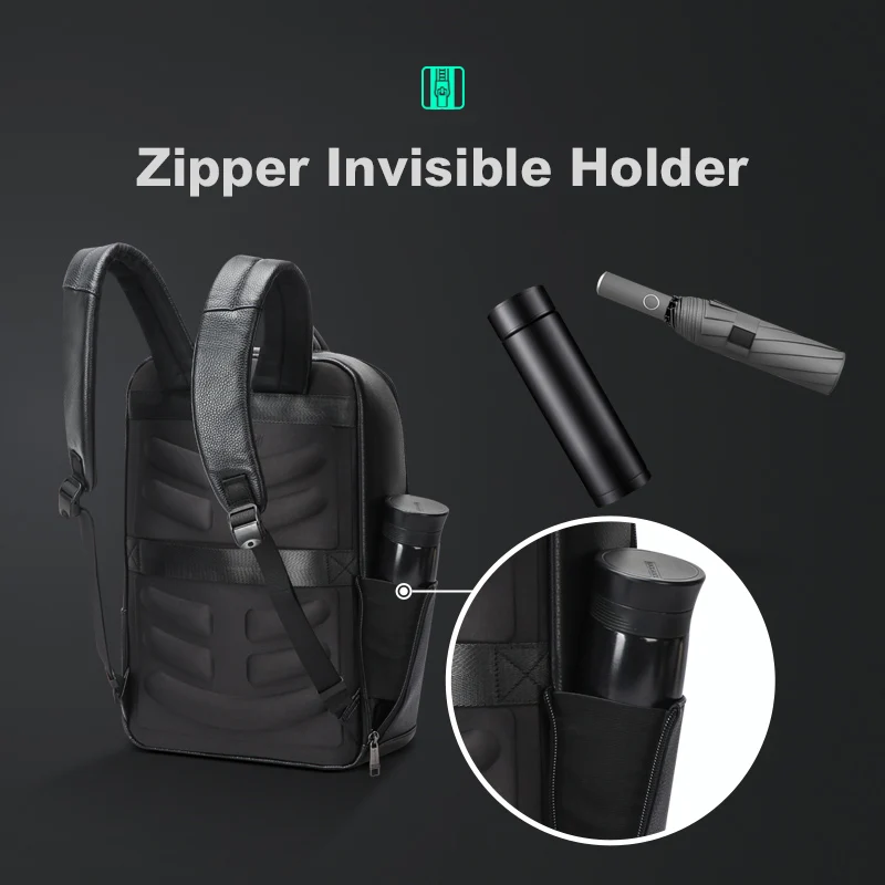 BOPAI high end modern wholesale premium business custom luxury 15.6 inch laptop office bag real genuine leather backpack for men