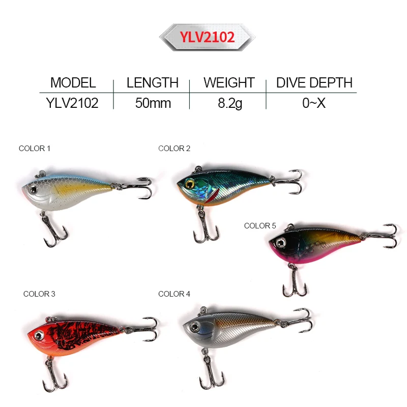 HYD 50mm 14.5g  Vibration Hard Lure ABS Plastic Sinking Bait 3D Eyes Long Casting Fishing Lure Vib Lure