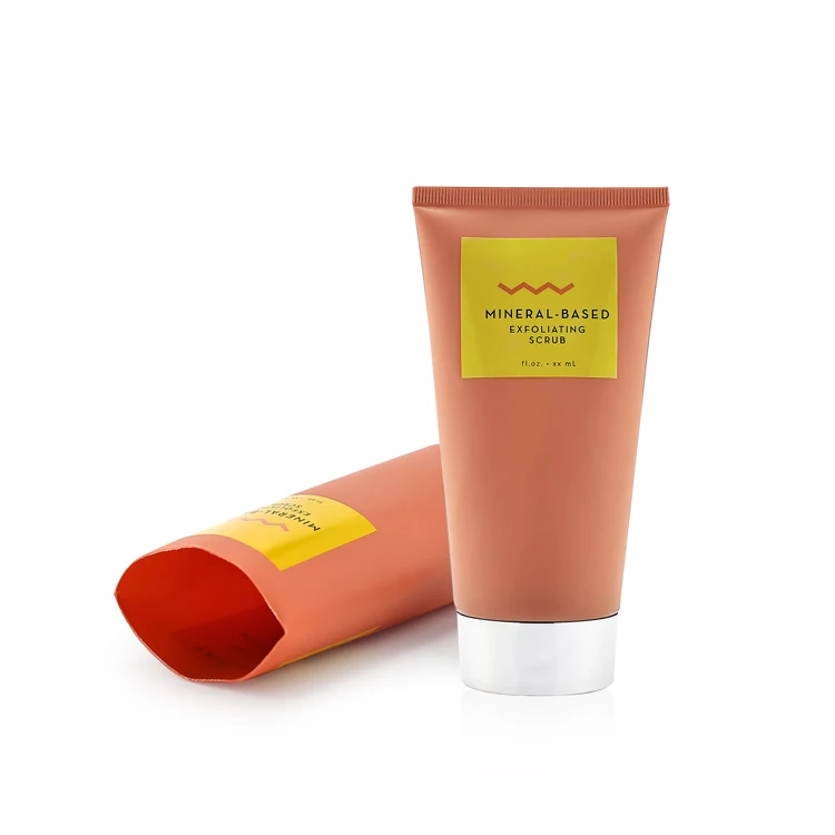 Custom color logo size cosmetic packaging flat oval hand BB cream body lotion plastic squeeze soft aluminum tube