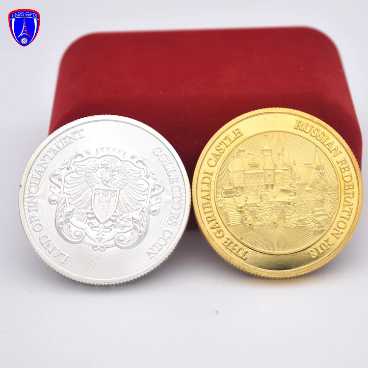 Shenzhen Factory Custom Stamping Souvenir Antique Metal gold coins bullion with castle design