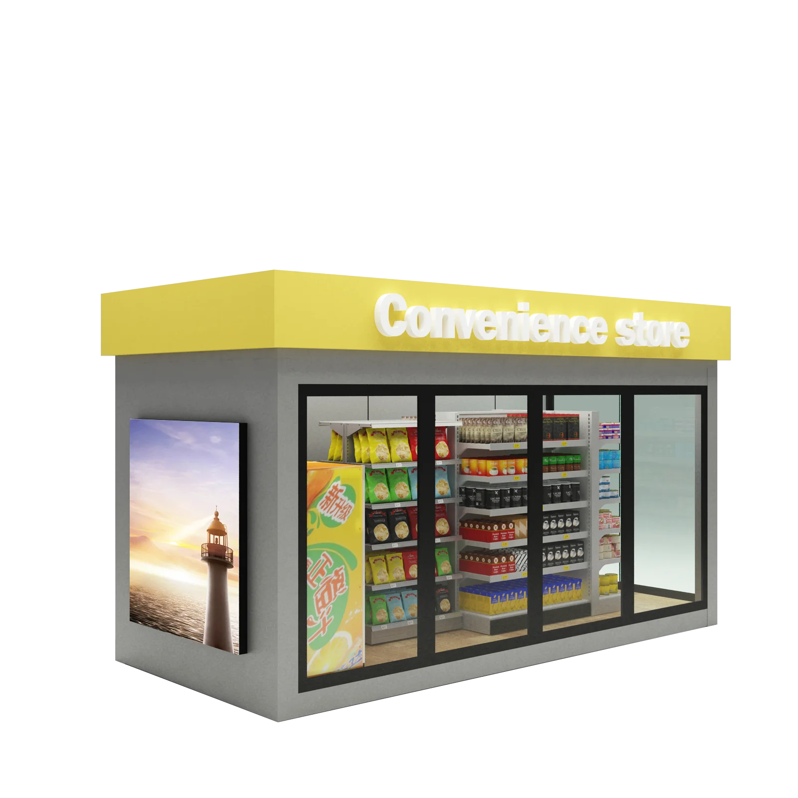 Two storey coffee shop 20ft Prefabricated Luxury modular Convenience Store house