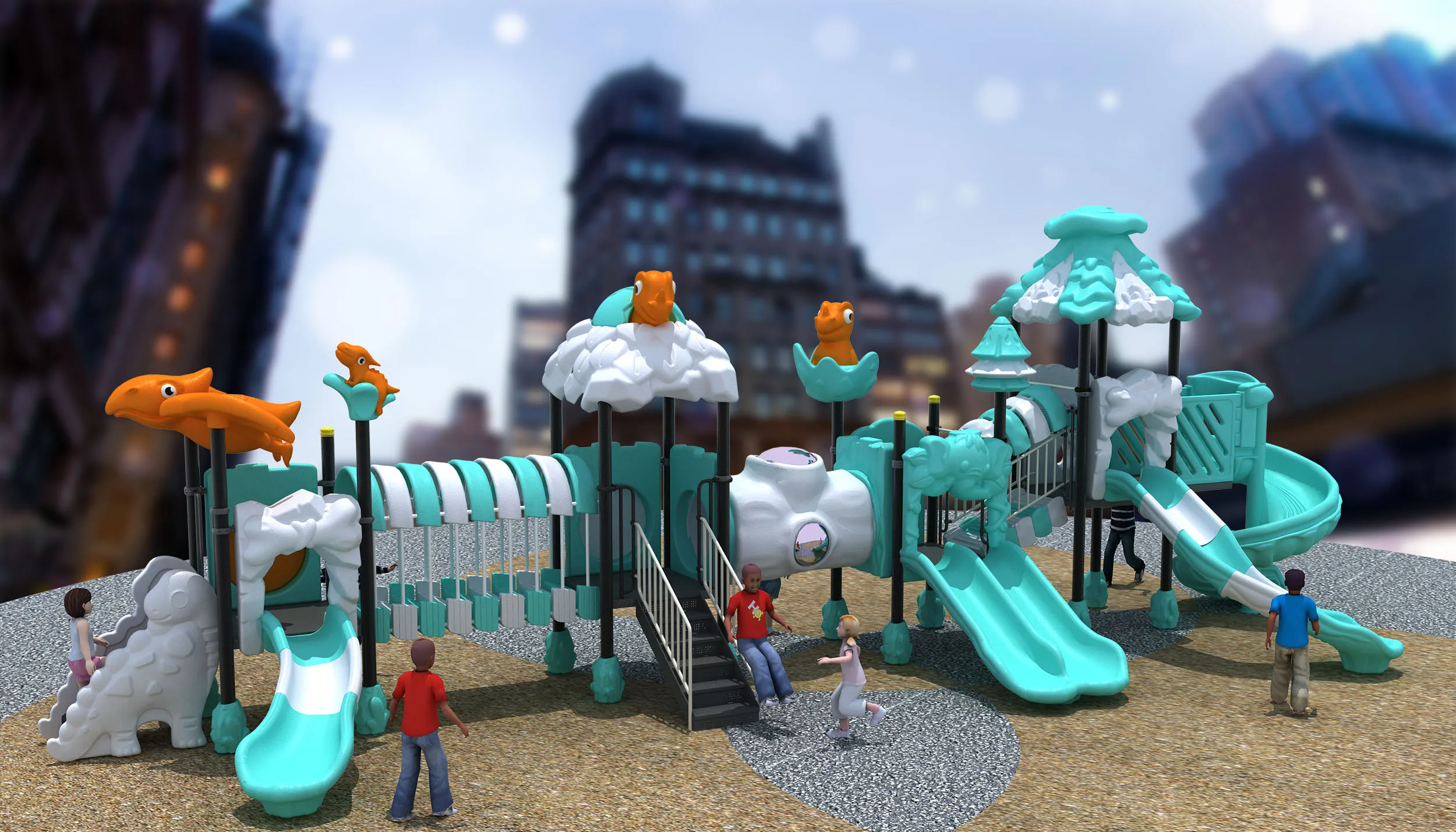 Wholesale children kindergarten outdoor kids small plastic playground equipment for sell