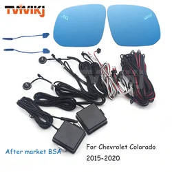 Side Rearview Mirror Blue Glass Lens with blind spot assist detection system For Chevrolet Colorado 2015-2020 anti glare BSA