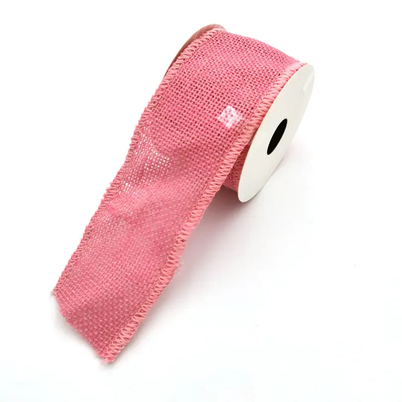 Красящая цветная желтая Проводная джутовая лента из хессианского джута для Дня святого Валентина, праздника, вечеринки, подарка, упаковочное украшение 2,5 дюйма X 10 ярдов