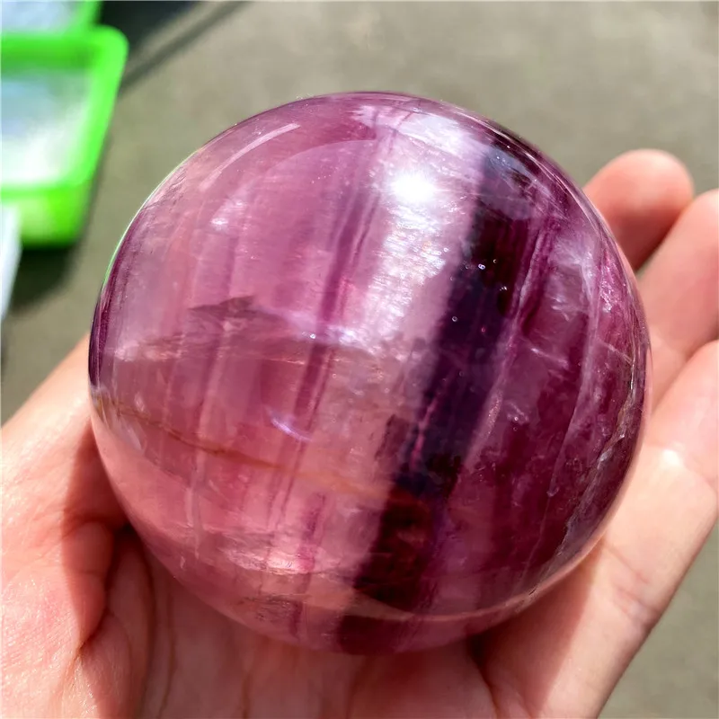 Wholesale Natural Crystal Quartz Stone Pink Fluorite Crystal Sphere Healing Balls For Decoration