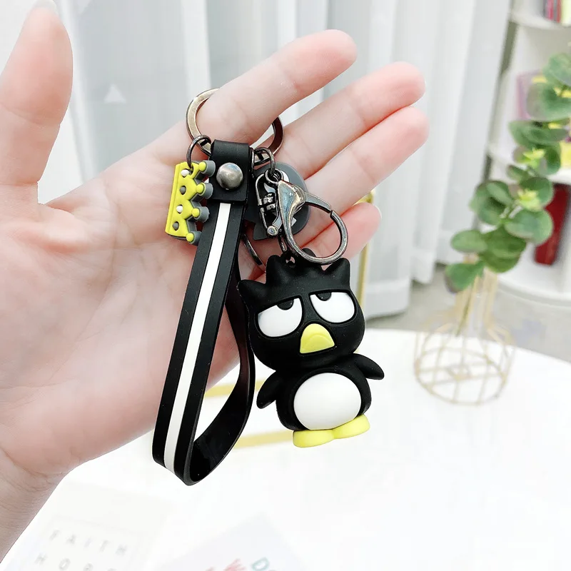 Cartoon Green Frog kuromi keyring cute backpack pendant Kawaii Penguin keyring custom wholesale