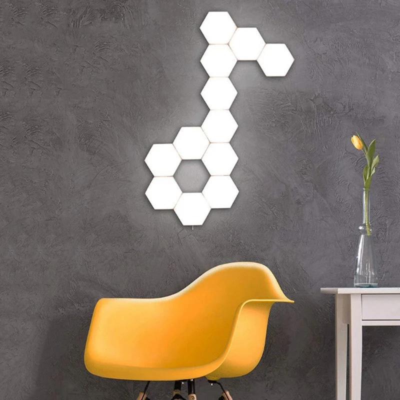 Quantum Honeycomb Mosaic Color Version Hexagonal Modular Touch Sensitive Lighting Wall Lamp LED Night Light