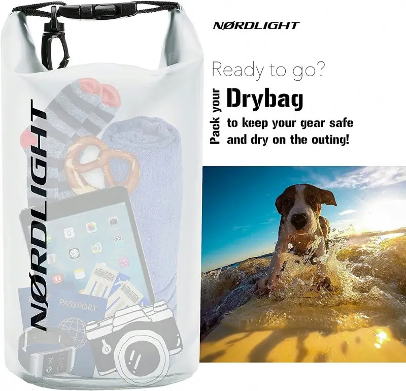 polyester clear rolltop waterproof dry backpack bag