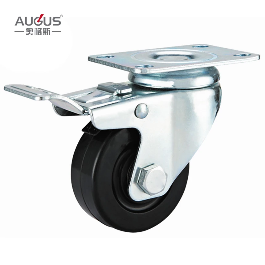 INDUSTRIAL SOLID RUBBER TREAD 100MM WHEEL SWIVEL LOCKING CASTOR