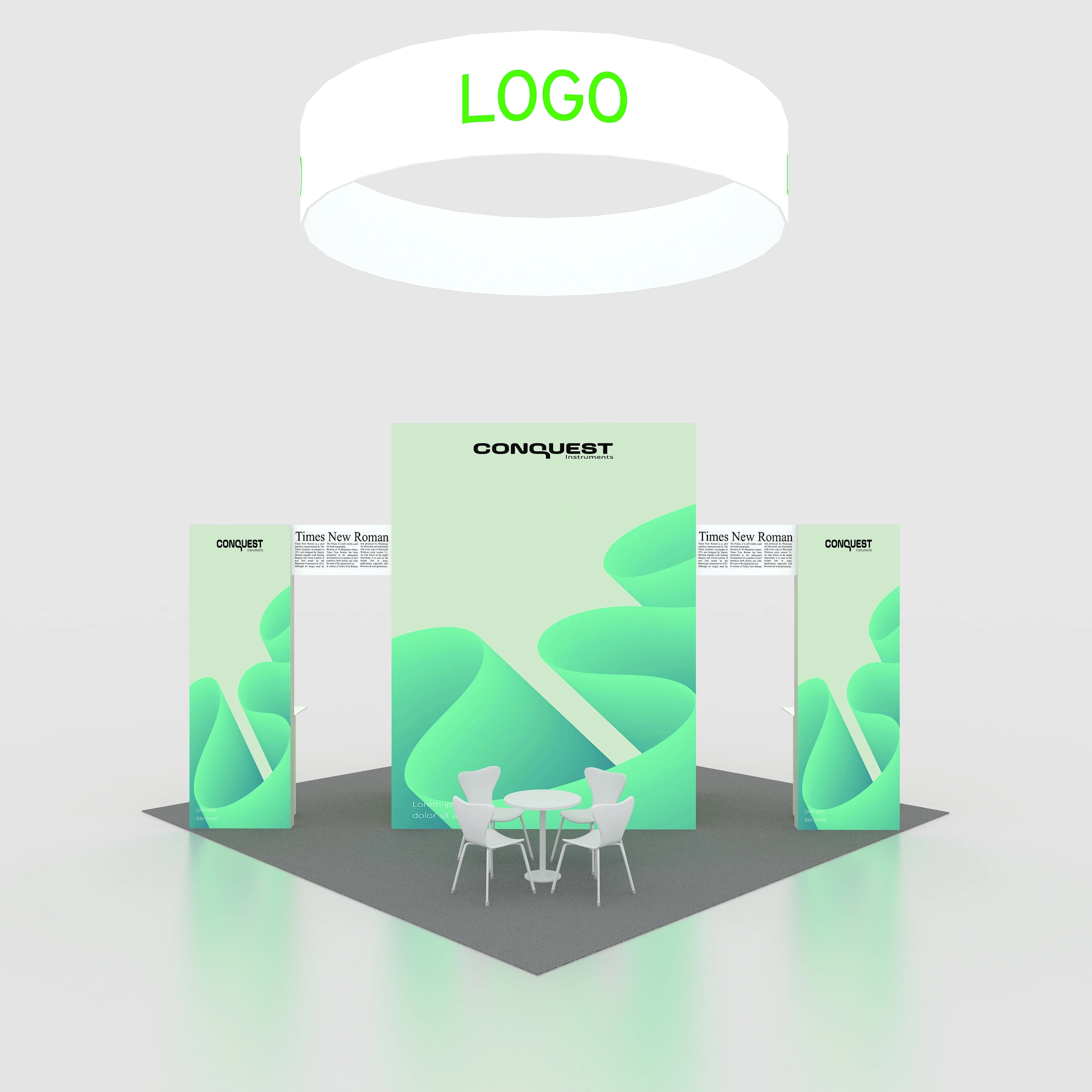 Quick Set up Aluminum Alloy Tube Exhibition Stand 20x20ft Portable Standard Trade Show Booth Display