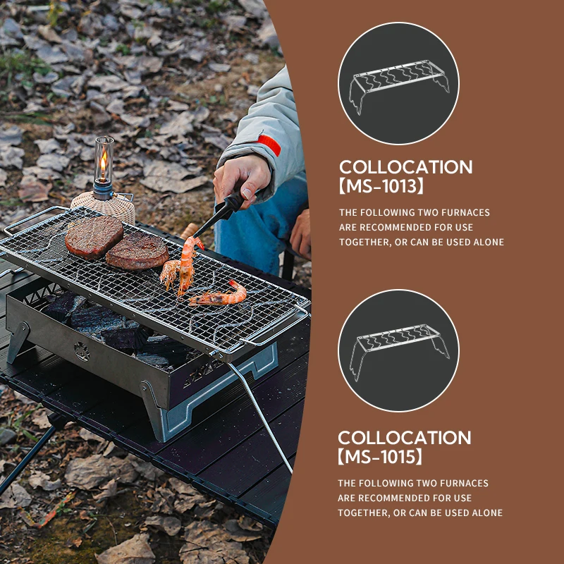 Campingmoon Camping outdoor wire mesh rack net mesh nonstick bbq grill grate grid stainless steel bbq grill grate grid