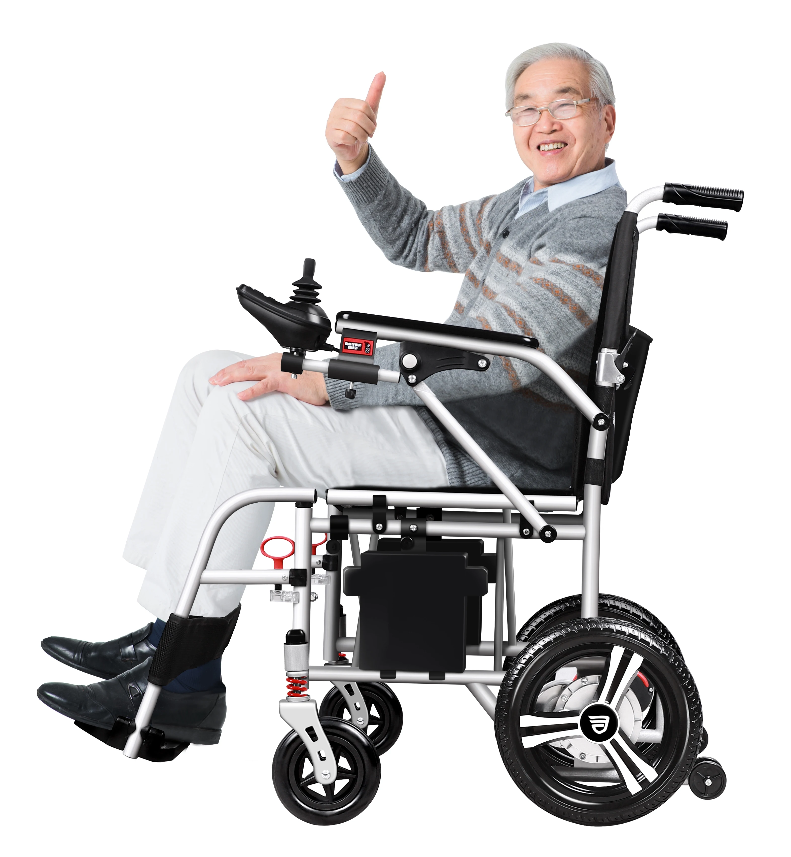 HEDY FEW03 Ultralight Super Lightweight Featherweight Folding Electric Wheelchair With Unique Real Manual Mode For Elderly