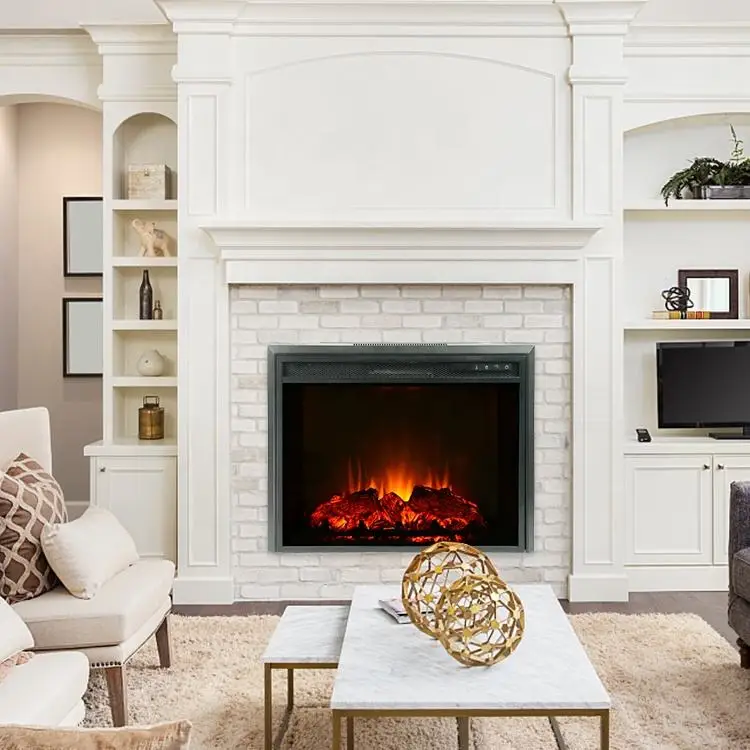 Оптовая продажа, современные декоративные встроенные камины, реалистичные декоративные электрические камины с дистанционным управлением