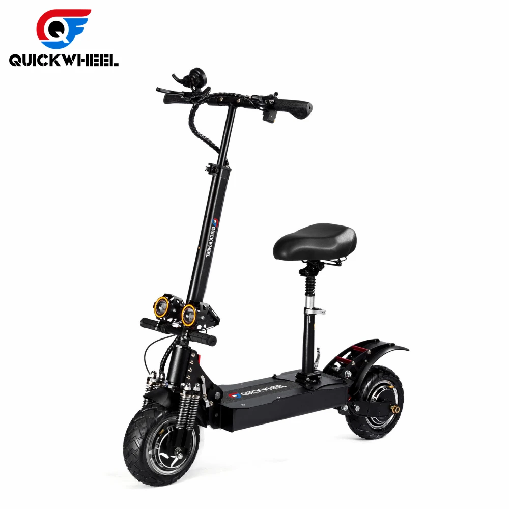 Quickwheel Urban 3200 Вт 10 дюймов лучшая покупка толстые шины двойной мотор для скутера с сиденьем Oem большой радиус действия Dualtron Thunder дешевый