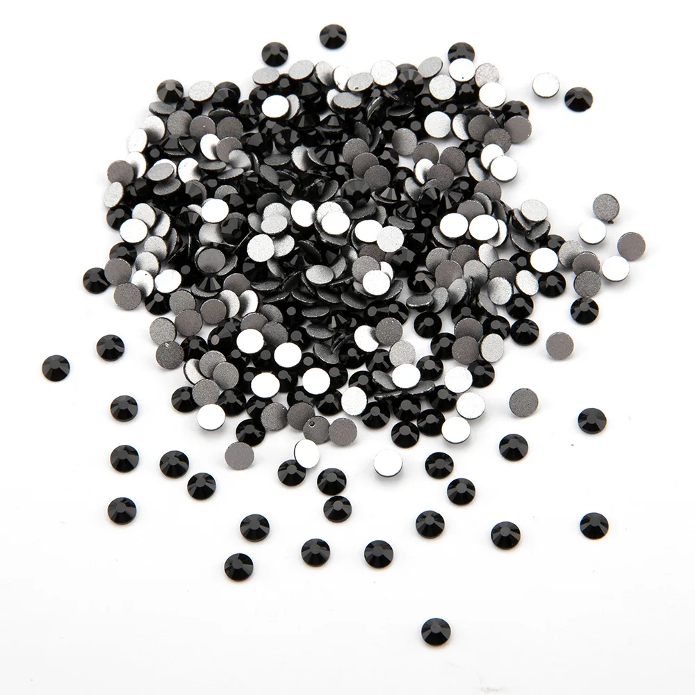 Стразы SS20 без горячей фиксации, лучшее качество, черные Стразы для ногтей