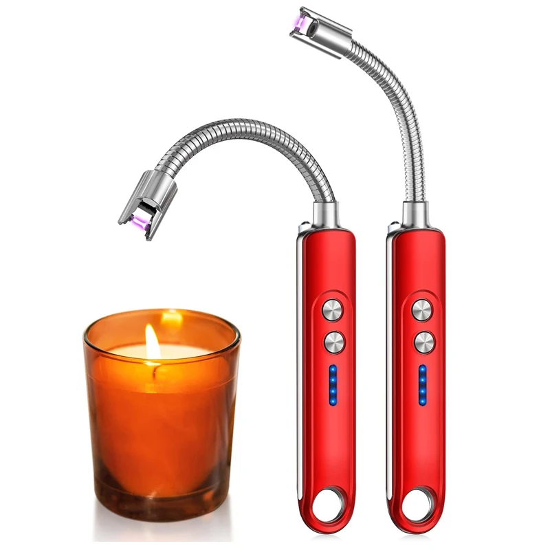 Upgraded Gooseneck Electric Long Candle Lighter, Usb Rechargeable Arc Lighter With Led Battery Display Windproof For Kitchen BBQ