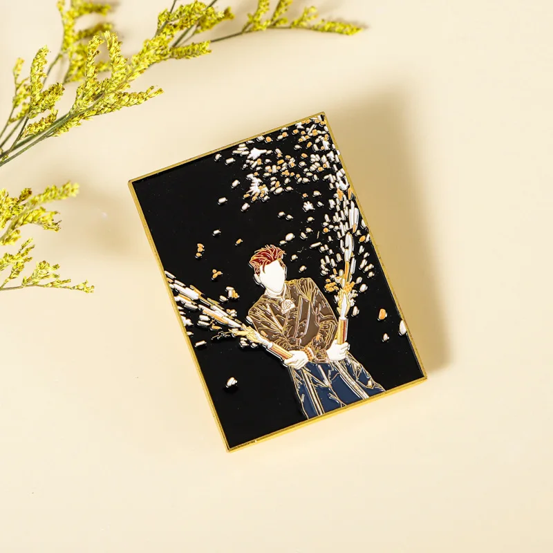 Оптовые скидки на заказ Корейская фигурная эмалированная булавка металлические жесткие эмалевые нагрудные булавки