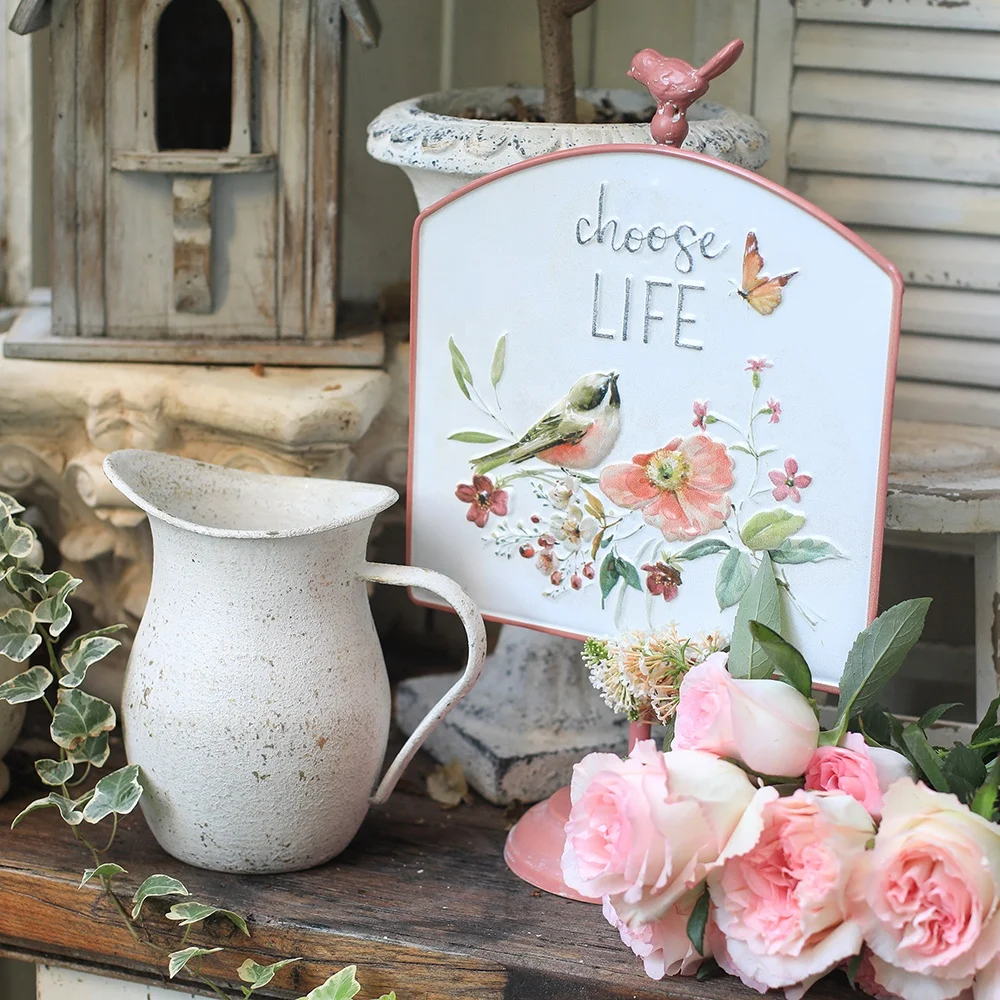 Factory Direct Decorations Accessories Metal Flower Pots Shabby Chic Iron decorative vintage flower vases for home ornaments