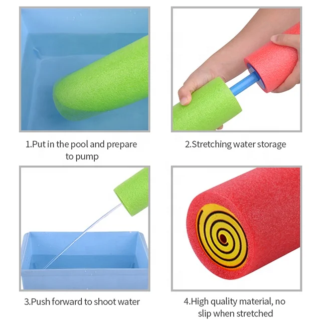 
2020 factory OEM custom outdoor summer spray pump kids eva foam water gun toy 