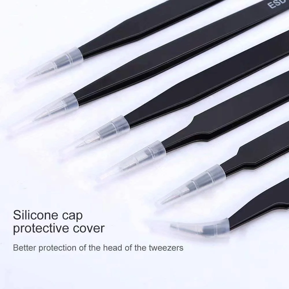 Steel Tweezers Picker Set,Upgraded Anti-Static Stainless Steel Curved of Tweezers for Diamond Painting Tools