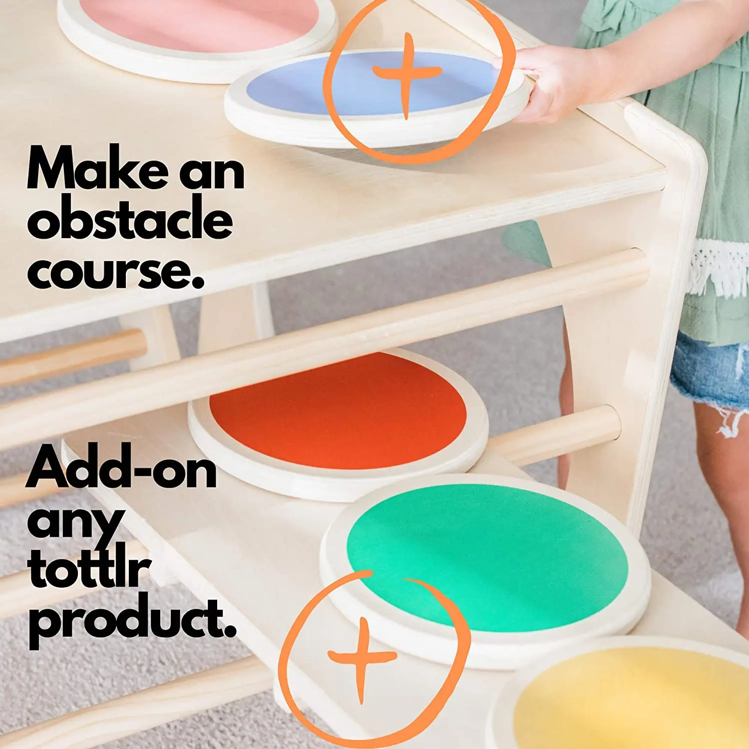 Xiair Montessori Balancing Step Stones For Kids Non-Slip Rainbow Wooden Balance Stones Set Of 6 Jumping Walk Training Toys