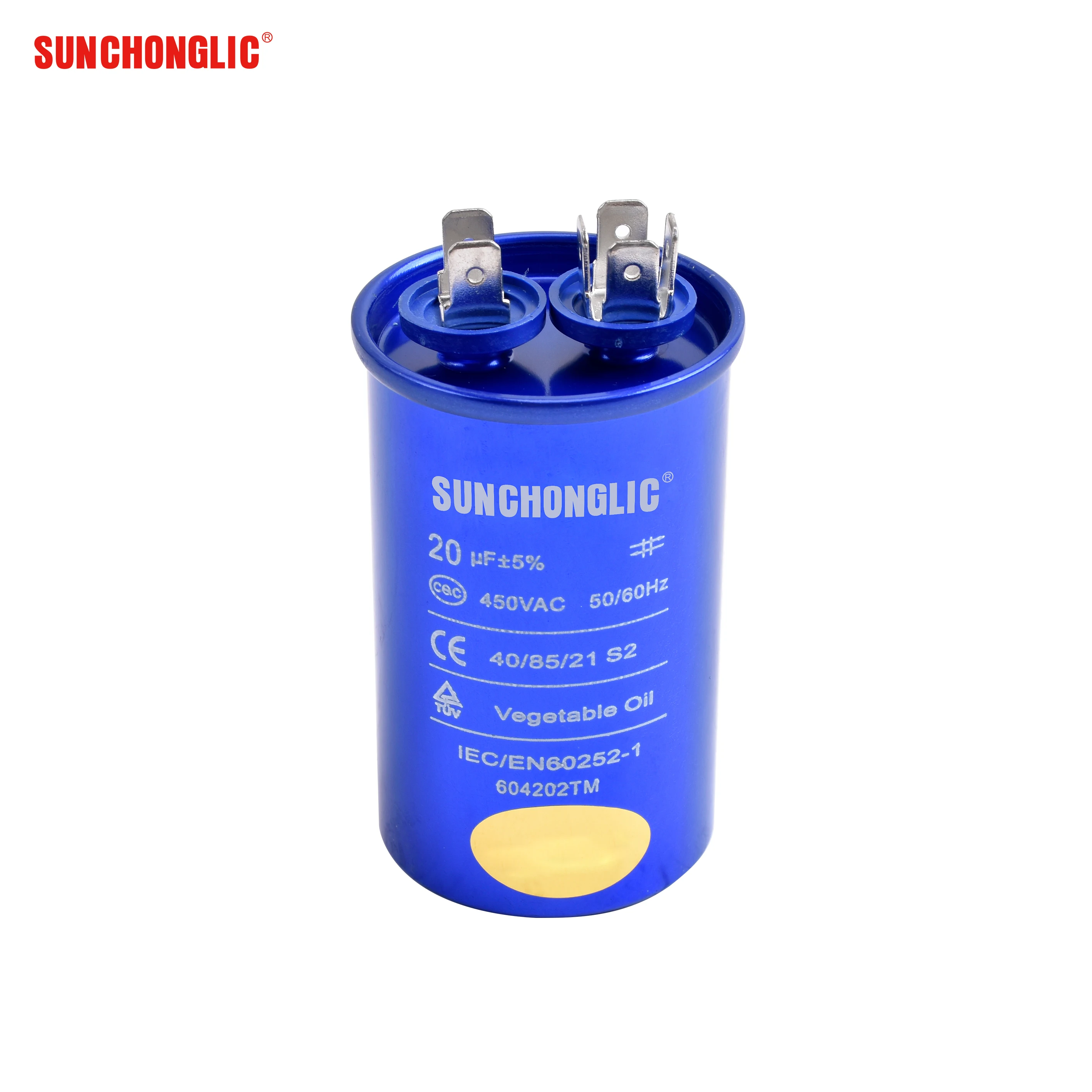 Sunchonglic capacitors air conditioner parts of CBB65 20uf  capacitor for air conditioner