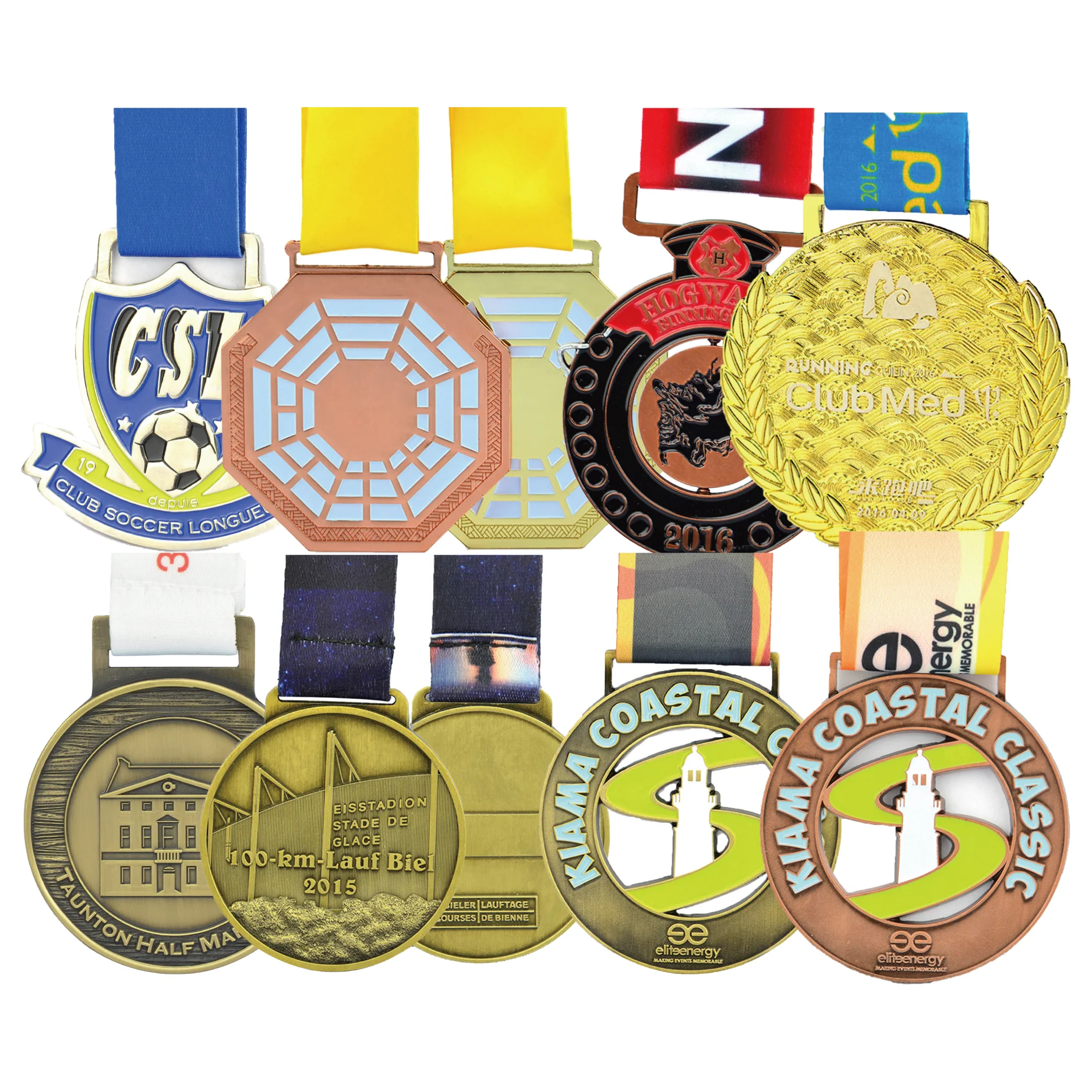 Professional Factory Supply Free Design Metal Gold Silver 3d Sporting Marathon Soccer Medals