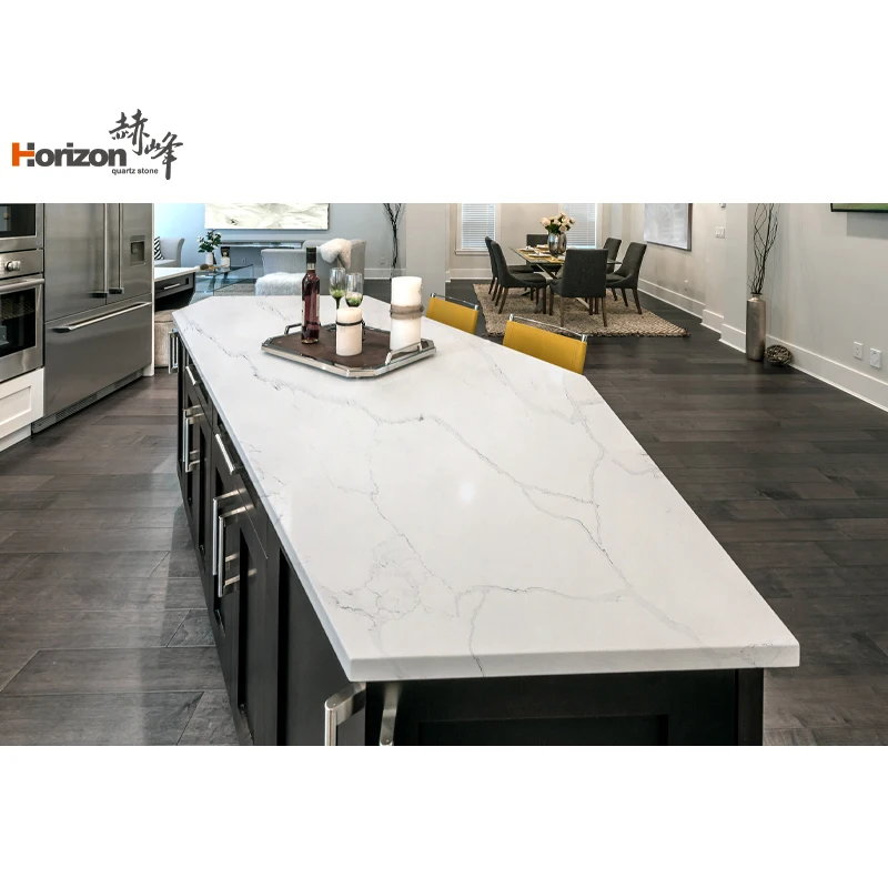 Horizon 6 мм белый калакатный кварцевый камень 2 см плита кварцит Цена искусственный напольный камень купить Хрустальный кварцевый камень плита